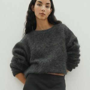 H&M Premium Quality Mohair Wool Oversized Crewneck Long Sweater